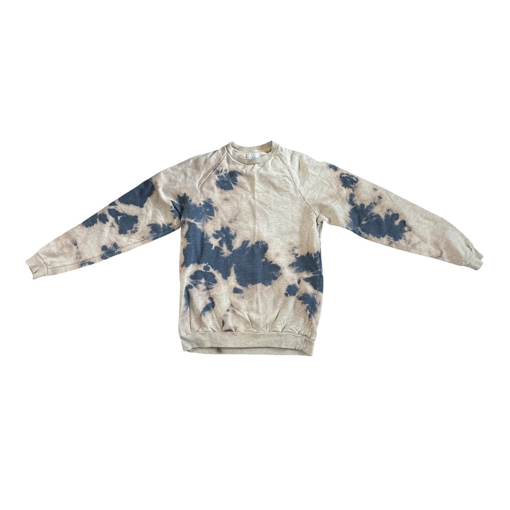 Topman Cream and Blue Tie-Dye Sweater - size XS
